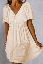 Load image into Gallery viewer, Tied V-Neck Short Sleeve Mini Dress