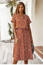 Load image into Gallery viewer, Beige Dots Print Midi Dress