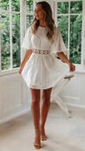 Load image into Gallery viewer, Simple Hollow Out Lace Mini Dress