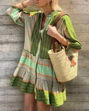 Load image into Gallery viewer, Printed Long Short Sleeve Midi Dress