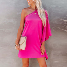 Load image into Gallery viewer, Single Shoulder Kimono Sleeve Mini Dress