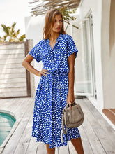 Load image into Gallery viewer, Beige Dots Print Midi Dress