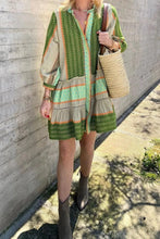 Load image into Gallery viewer, Printed Long Short Sleeve Midi Dress