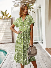 Load image into Gallery viewer, Beige Dots Print Midi Dress