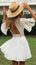 Load image into Gallery viewer, Simple Hollow Out Lace Mini Dress