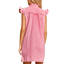 Load image into Gallery viewer, Casual Denim Button Down Mini Dress