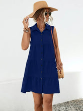 Load image into Gallery viewer, Button Up Sleeveless Mini Dress