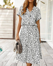 Load image into Gallery viewer, Beige Dots Print Midi Dress
