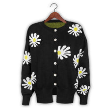 Load image into Gallery viewer, Orange Daisy Print Long Sleeve Cardigan