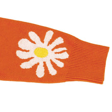 Load image into Gallery viewer, Orange Daisy Print Long Sleeve Cardigan