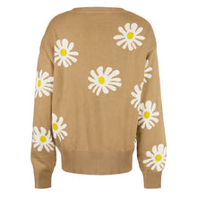 Load image into Gallery viewer, Orange Daisy Print Long Sleeve Cardigan