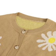 Load image into Gallery viewer, Orange Daisy Print Long Sleeve Cardigan