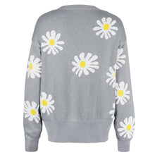 Load image into Gallery viewer, Orange Daisy Print Long Sleeve Cardigan