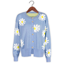 Load image into Gallery viewer, Orange Daisy Print Long Sleeve Cardigan