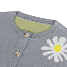 Load image into Gallery viewer, Orange Daisy Print Long Sleeve Cardigan