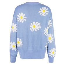 Load image into Gallery viewer, Orange Daisy Print Long Sleeve Cardigan