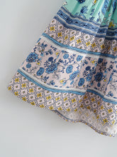 Load image into Gallery viewer, Blue Floral Print Mini Dress Sundress