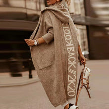 Load image into Gallery viewer, Brown Pockets Hoodied Long Cardigan