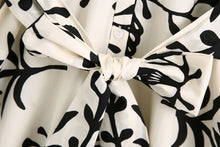 Load image into Gallery viewer, White Print Long Sleeve Button Down Midi Dress