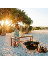 Load image into Gallery viewer, Boho Blue Floral Print Short Sleeve Maxi Dress