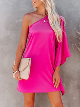 Load image into Gallery viewer, Single Shoulder Kimono Sleeve Mini Dress