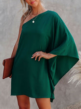 Load image into Gallery viewer, Single Shoulder Kimono Sleeve Mini Dress