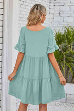 Load image into Gallery viewer, V-Neck Flounce Sleeve Tiered Dress
