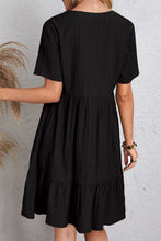 Load image into Gallery viewer, Ruched V-Neck Short Sleeve Mini Dress