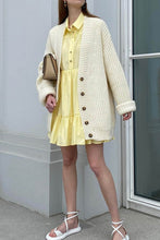 Load image into Gallery viewer, Vintage Long Sleeve Tiered Mini Shirt Dress