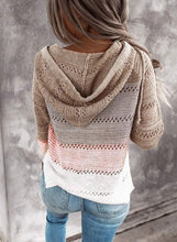 Load image into Gallery viewer, Hollow Out Knitted Hooded Sweater