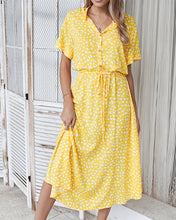 Load image into Gallery viewer, Beige Dots Print Midi Dress