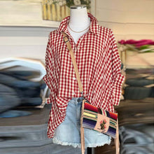 Load image into Gallery viewer, Oversized Casual Check Blouse