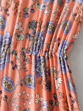 Load image into Gallery viewer, Pink Print Tiered Maxi Dress