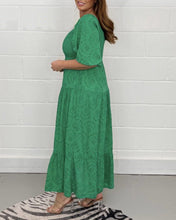 Load image into Gallery viewer, White Elastic Neck Half Sleeve Midi Lace Dress