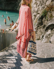 Load image into Gallery viewer, Boho Floral Patterns Kimono Cover Up