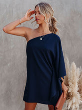 Load image into Gallery viewer, Single Shoulder Kimono Sleeve Mini Dress