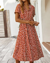 Load image into Gallery viewer, Beige Dots Print Midi Dress