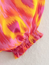 Load image into Gallery viewer, Red Print Smocked Midi Dress