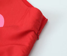 Load image into Gallery viewer, Red Floral Cut Out Midi Dress