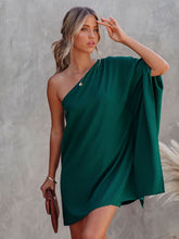 Load image into Gallery viewer, Single Shoulder Kimono Sleeve Mini Dress