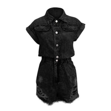 Load image into Gallery viewer, Casual Denim Button Down Romper