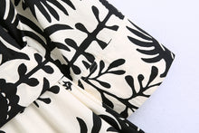 Load image into Gallery viewer, White Print Long Sleeve Button Down Midi Dress