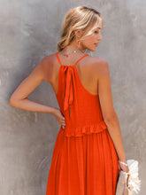 Load image into Gallery viewer, Ruffled Sleeveless Tiered Maxi Dress with Pockets