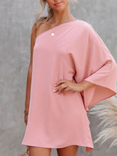 Load image into Gallery viewer, Single Shoulder Kimono Sleeve Mini Dress