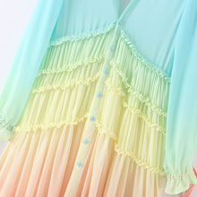 Load image into Gallery viewer, Bohemian Rainbow Tiered Maxi Dress