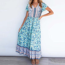 Load image into Gallery viewer, Blue Print Tiered Maxi Dress