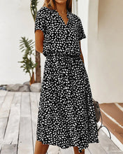 Load image into Gallery viewer, Beige Dots Print Midi Dress