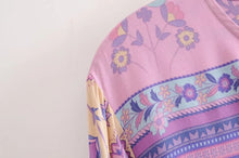 Load image into Gallery viewer, Boho Floral Print Long Sleeve Loose Maxi Dress