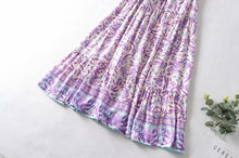 Load image into Gallery viewer, Boho Lilac Floral Print Mini Dress