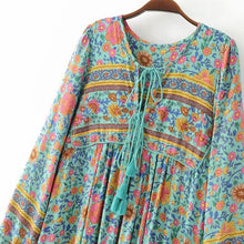 Load image into Gallery viewer, Boho Long Sleeves Floral Loose Midi Dress